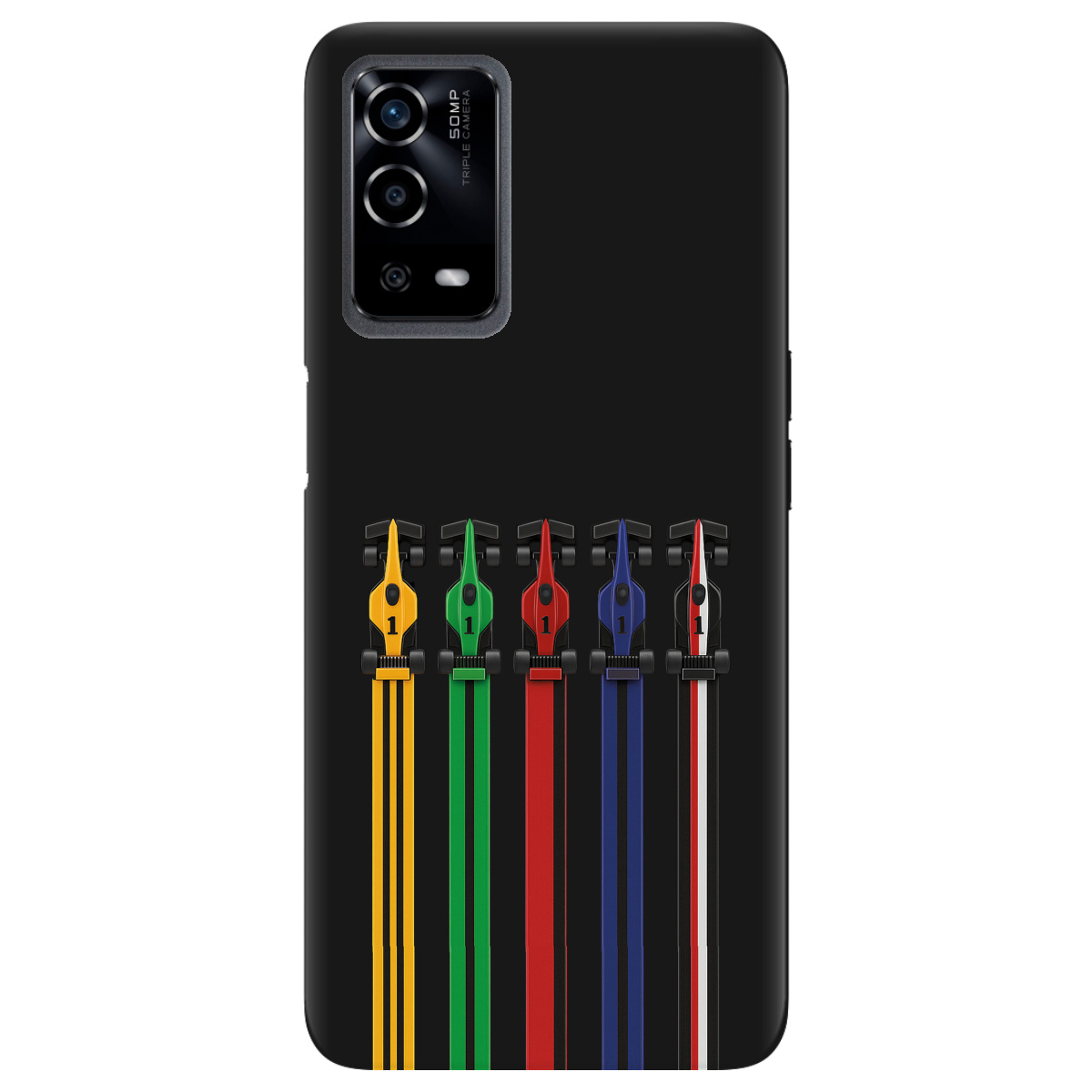 Чохол для Oppo A55 чорний матовий soft touch Ревіння двигунів - фото 1 - Чохли для телефонів