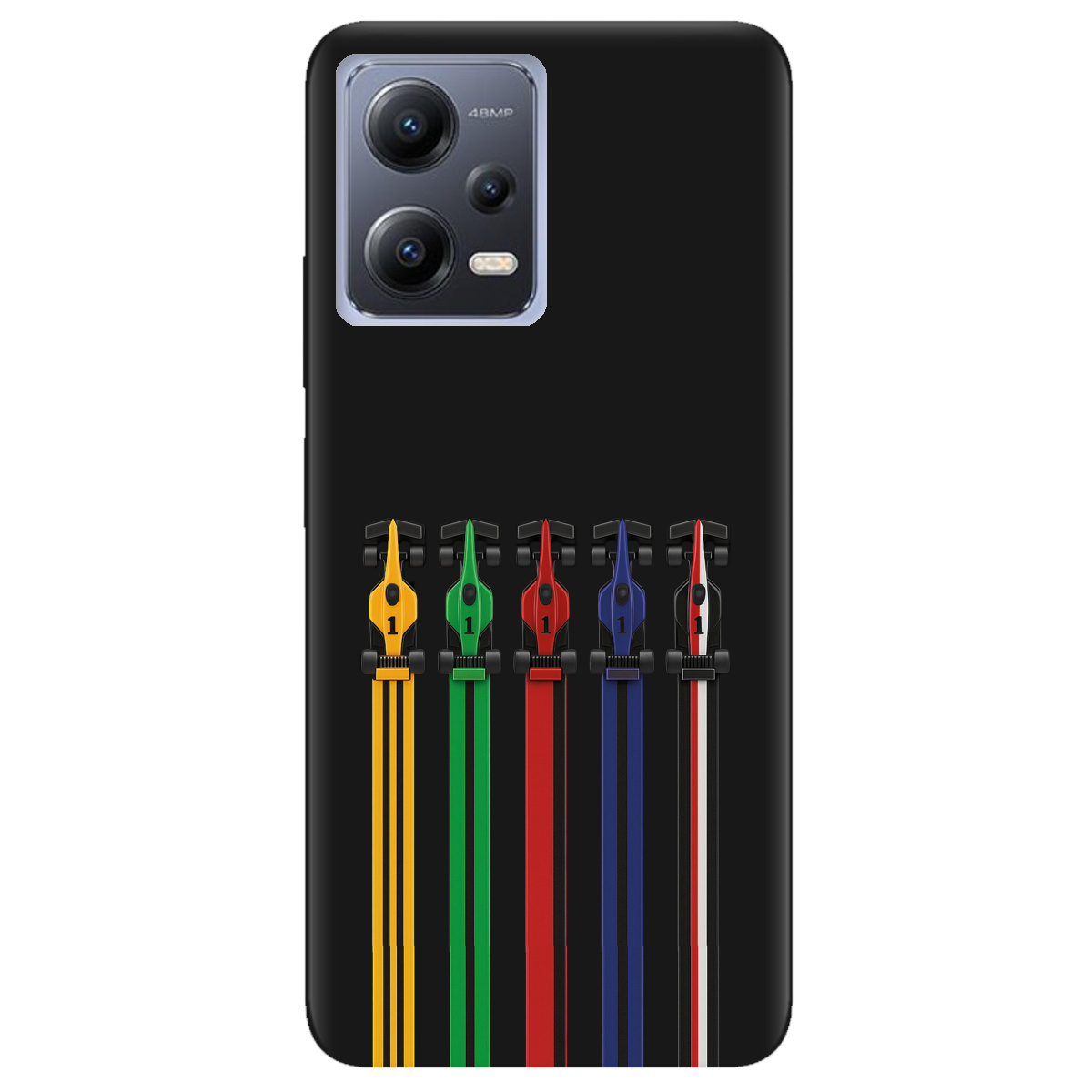 Чехол для Xiaomi Redmi Note 12 5G черный матовый soft touch Рев двигателей - фото 1 - Чехлы для телефонов