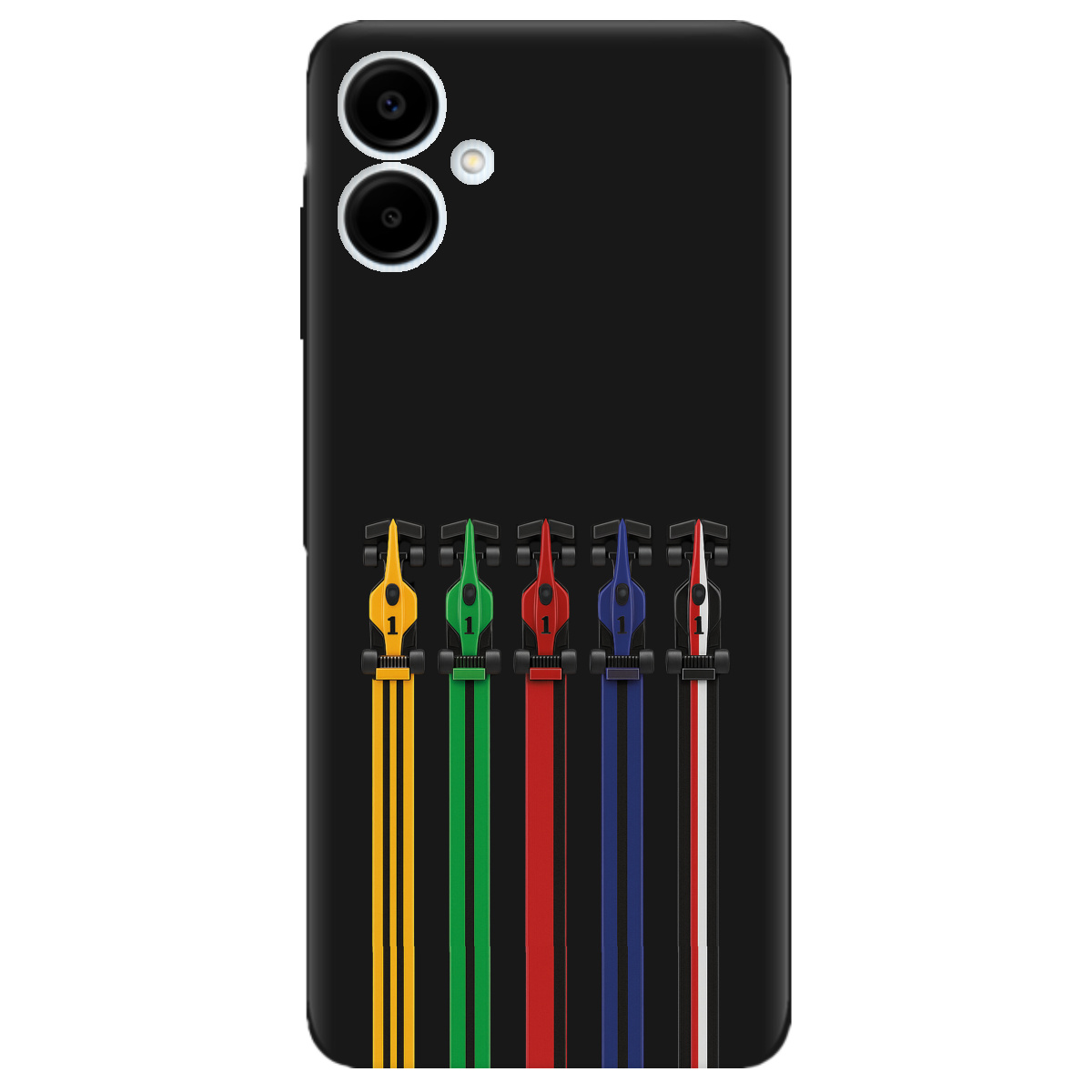 Чохол для Samsung Galaxy A06 чорний матовий soft touch Ревіння двигунів - фото 1 - Чохли для телефонів