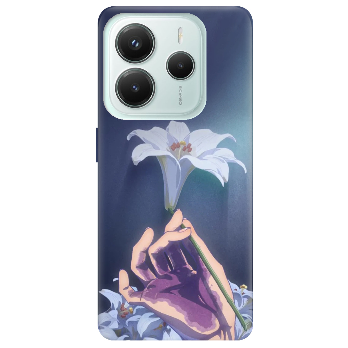 Чехол для Xiaomi Redmi Note 14 5G прозрачный White blossoms - фото 1 - Чехлы для телефонов