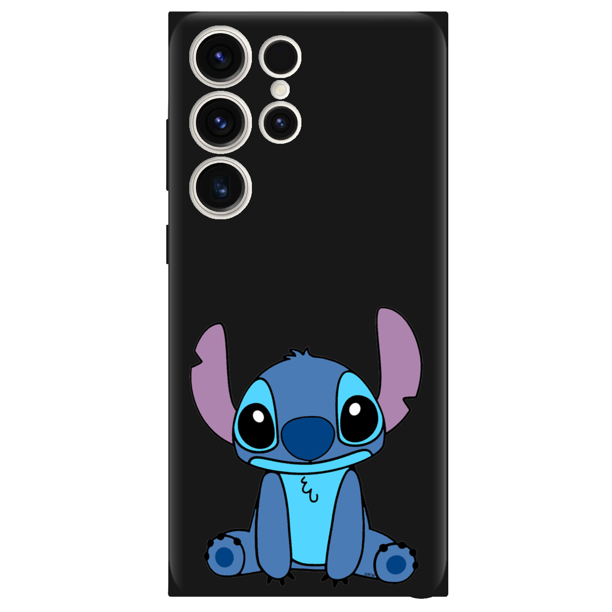 Чехол для Samsung Galaxy S24 Ultra черный матовый soft touch Стич - фото 1 - Чехлы для телефонов