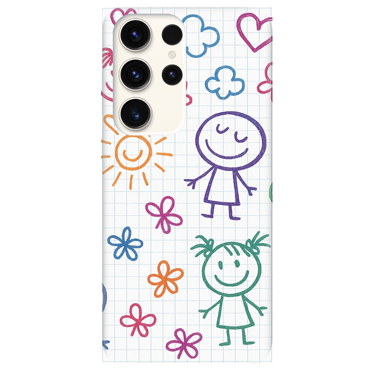 Чехол для Samsung Galaxy S24 Ultra прозрачный Рисунки в тетради - фото 1 - Чехлы для телефонов