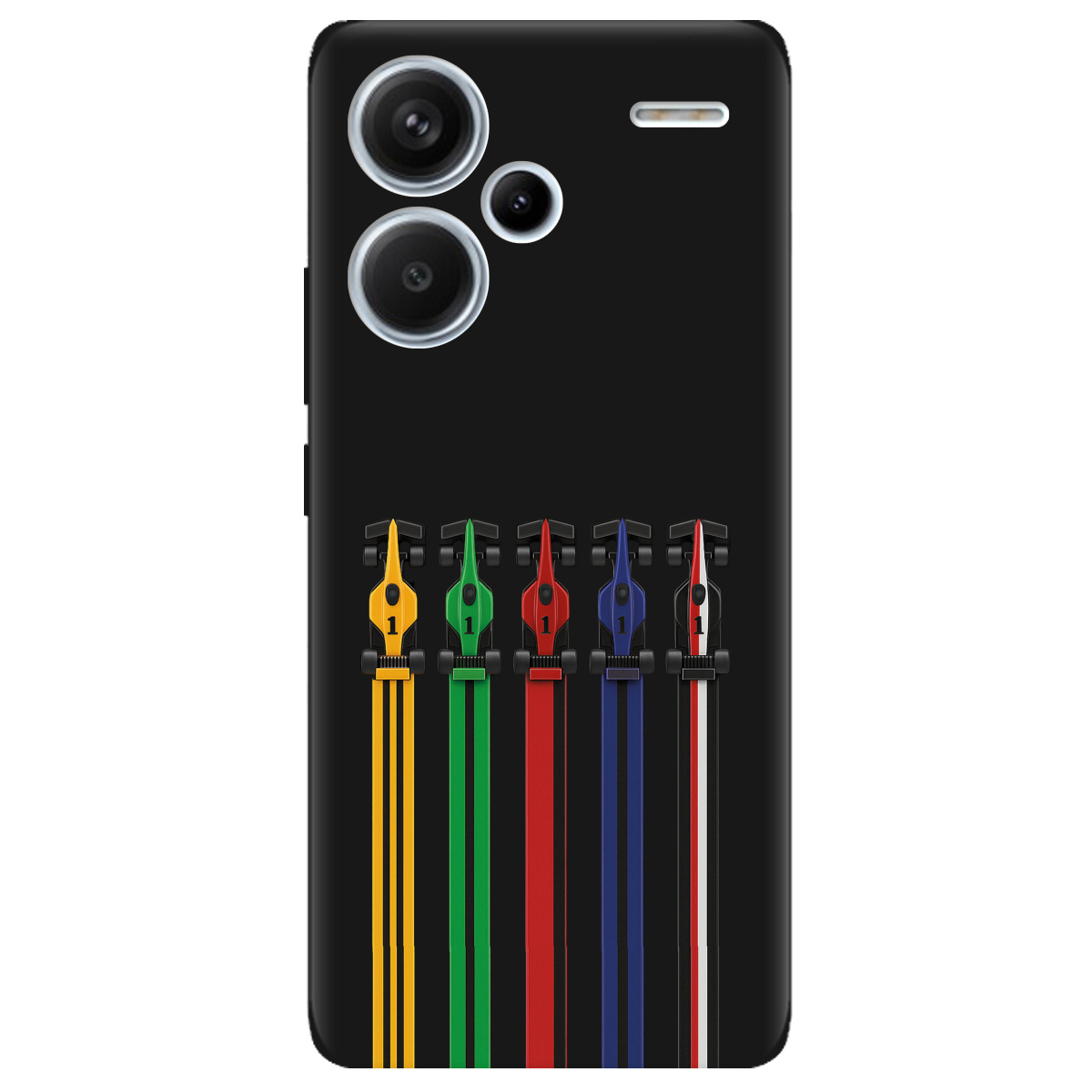 Чохол для Xiaomi Redmi Note 13 Pro + чорний матовий soft touch Ревіння двигунів - фото 1 - Чохли для телефонів