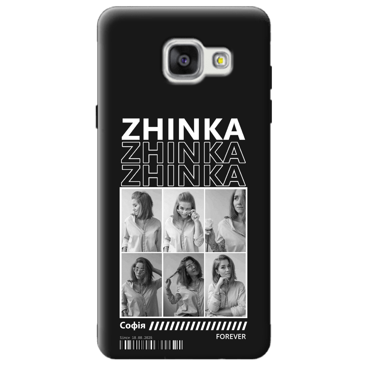 Чехол для Samsung Galaxy A5 2016 черный матовый soft touch Zhinka (с вашими фото) - фото 1 - Чехлы для телефонов