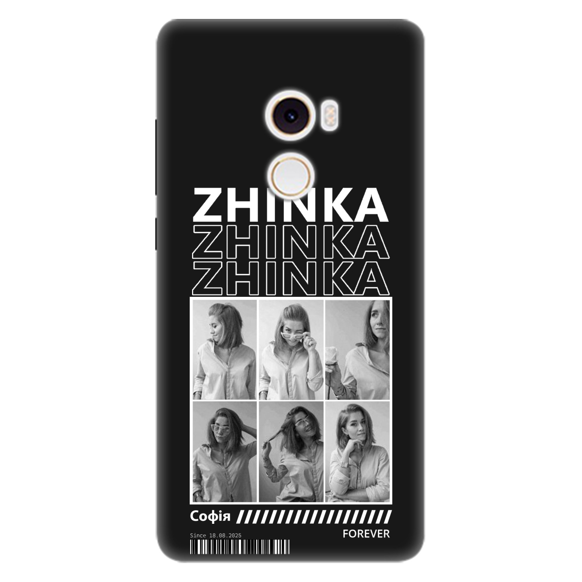 Чохол для Xiaomi Mi Mix 2 чорний матовий soft touch Zhinka (з вашими фото) - фото 1 - Чохли для телефонів