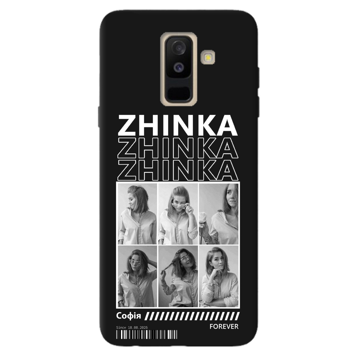 Чохол для Samsung Galaxy A6 Plus 2018 чорний матовий soft touch Zhinka (з вашими фото) - фото 1 - Чохли для телефонів