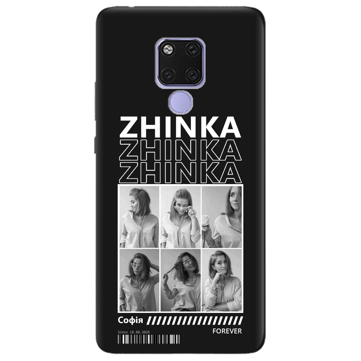 Чехол для Huawei Mate 20 черный матовый soft touch Zhinka (с вашими фото) - фото 1 - Чехлы для телефонов
