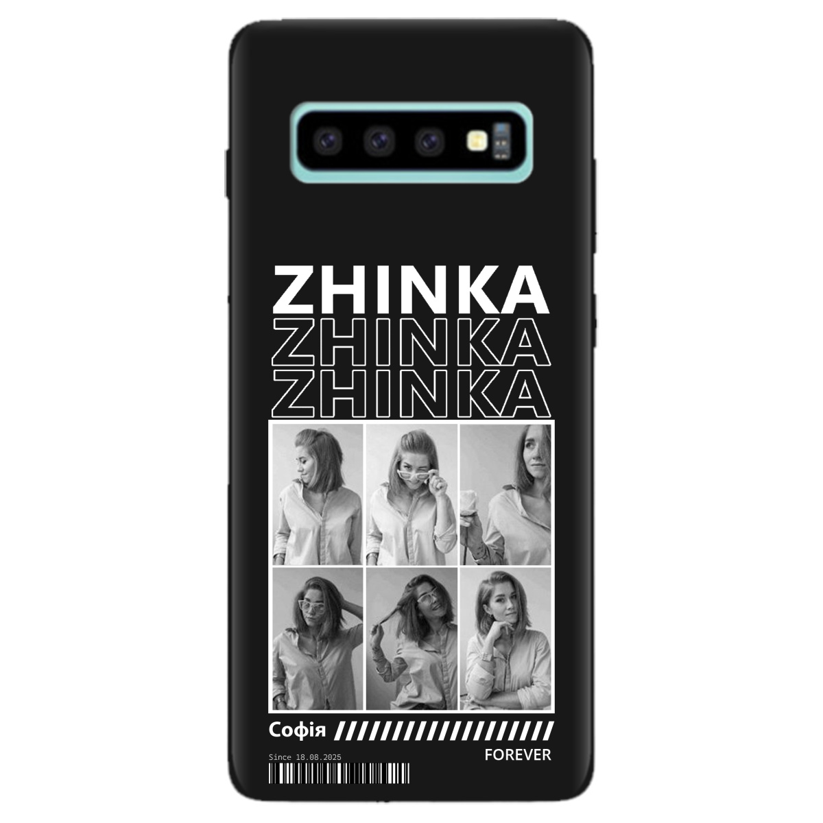 Чехол для Samsung Galaxy S10 Plus черный матовый soft touch Zhinka (с вашими фото) - фото 1 - Чехлы для телефонов