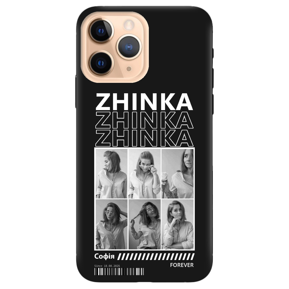 Чехол для Apple iPhone 11 Pro черный матовый soft touch Zhinka (с вашими фото) - фото 1 - Чехлы для телефонов