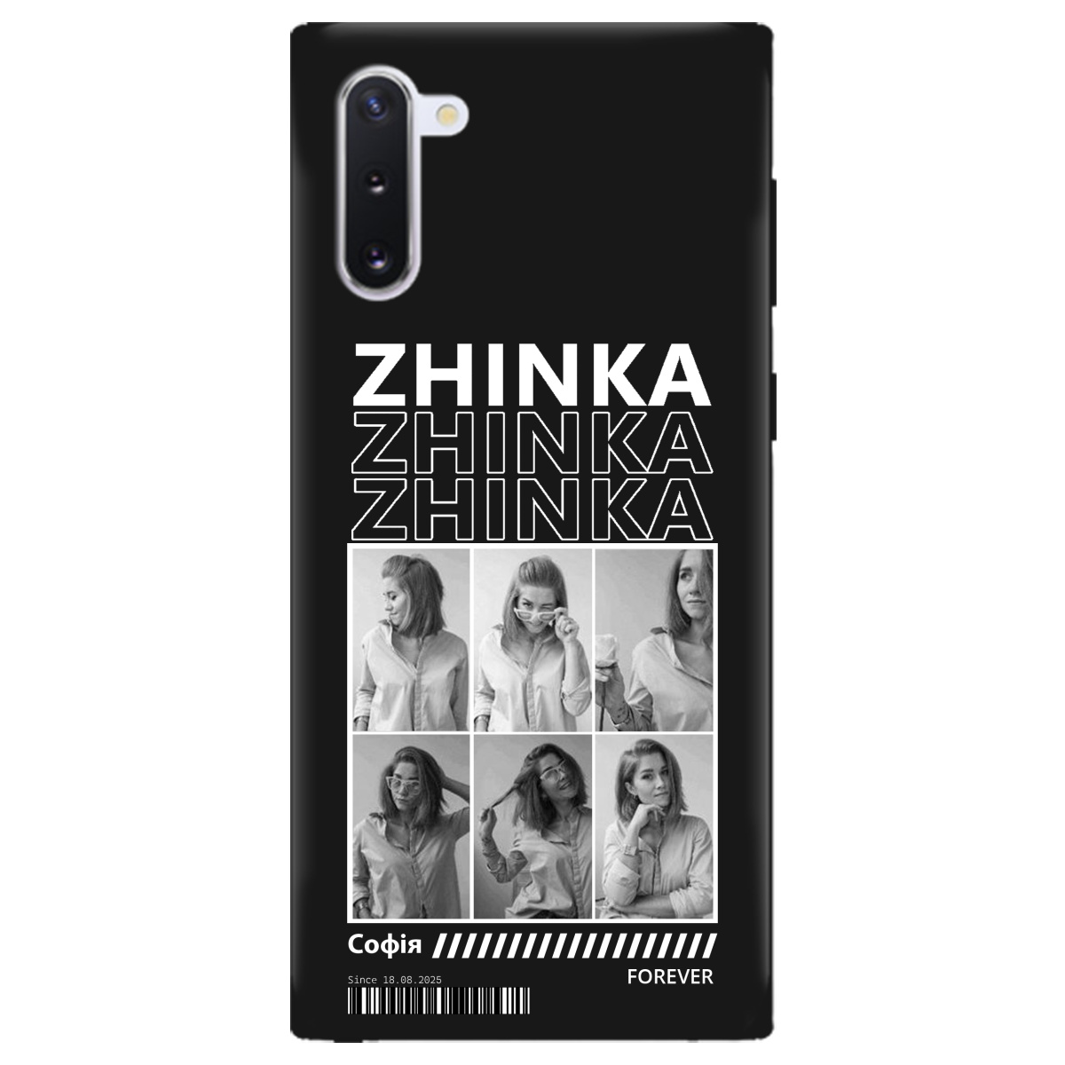 Чохол для Samsung Galaxy Note 10 чорний матовий soft touch Zhinka (з вашими фото) - фото 1 - Чохли для телефонів
