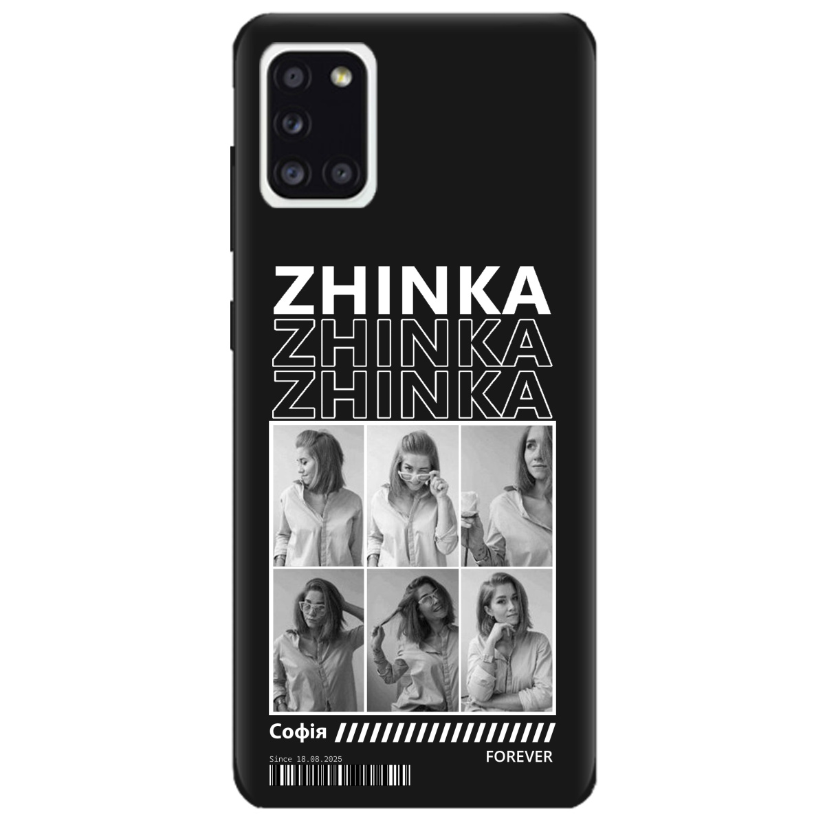 Чехол для Samsung Galaxy A31 черный матовый soft touch Zhinka (с вашими фото) - фото 1 Чехол для Samsung Galaxy A31 черный матовый soft touch Zhinka (с вашими фото) - фото 1 - Чехлы для телефонов