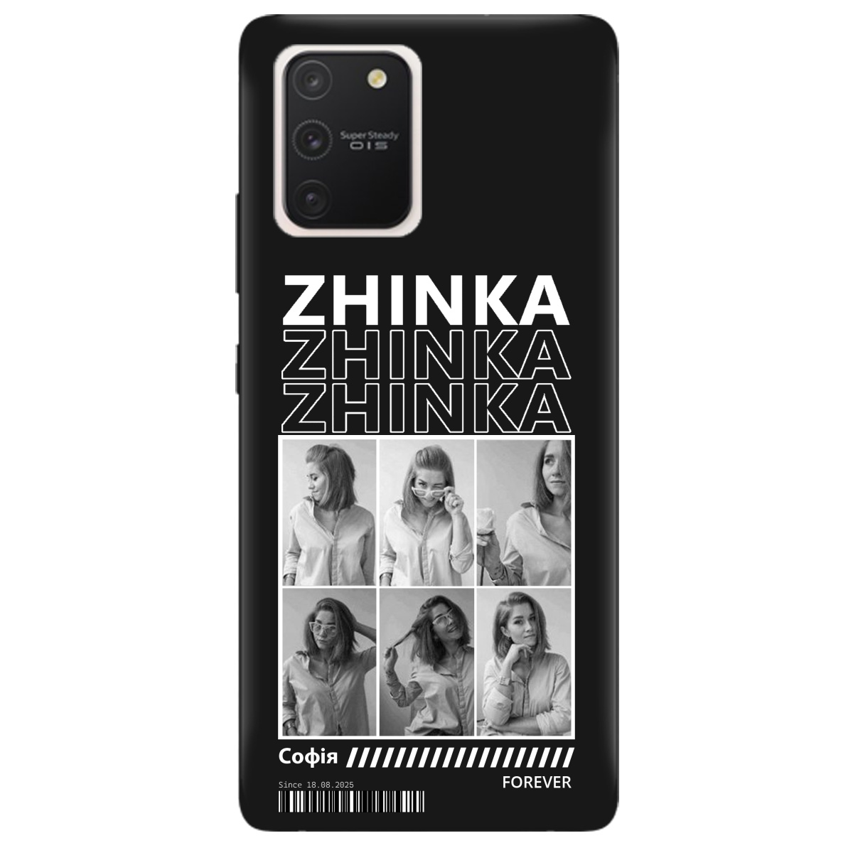 Чехол для Samsung Galaxy S10 Lite черный матовый soft touch Zhinka (с вашими фото) - фото 1 - Чехлы для телефонов