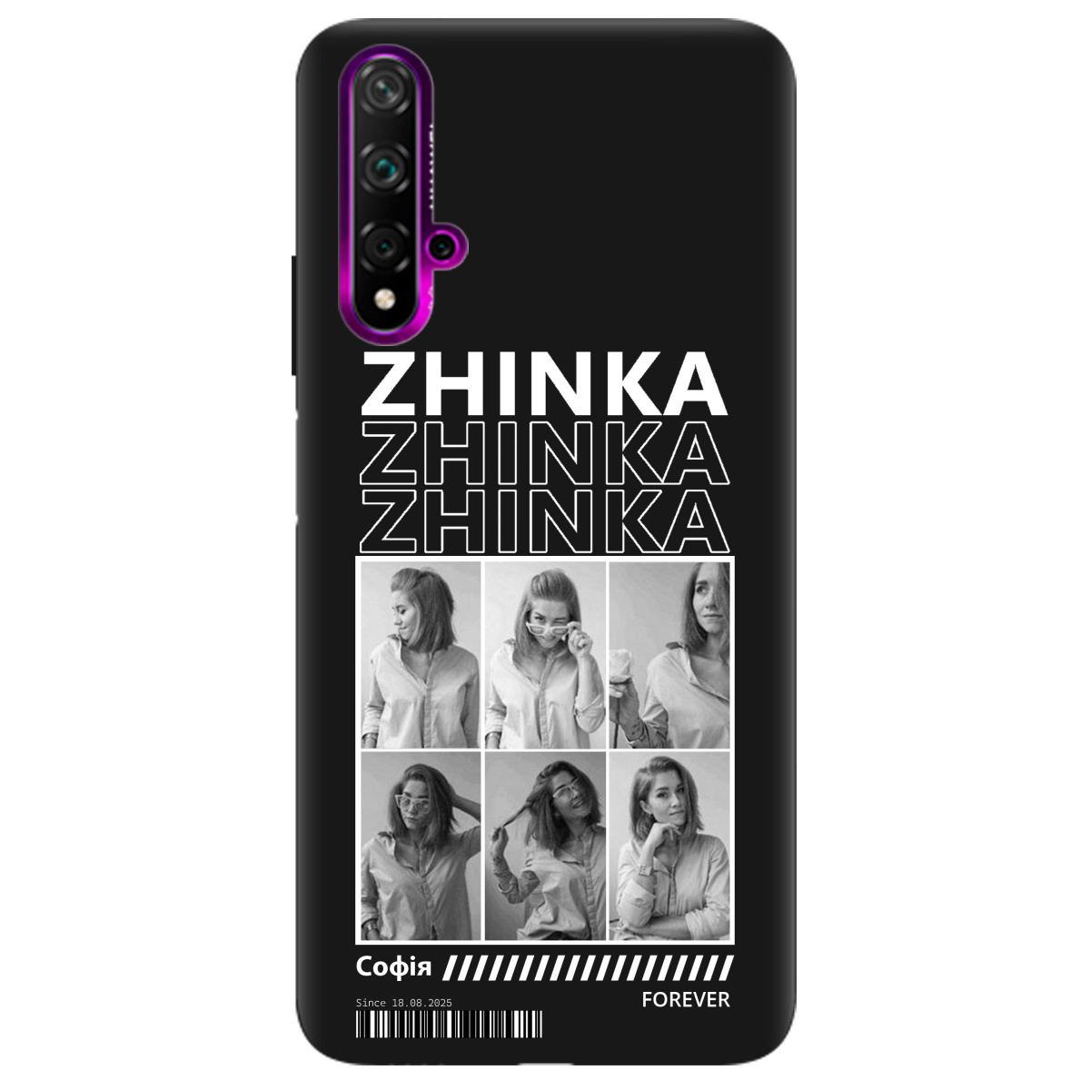 Чехол для Huawei Nova 5T черный матовый soft touch Zhinka (с вашими фото) - фото 1 - Чехлы для телефонов