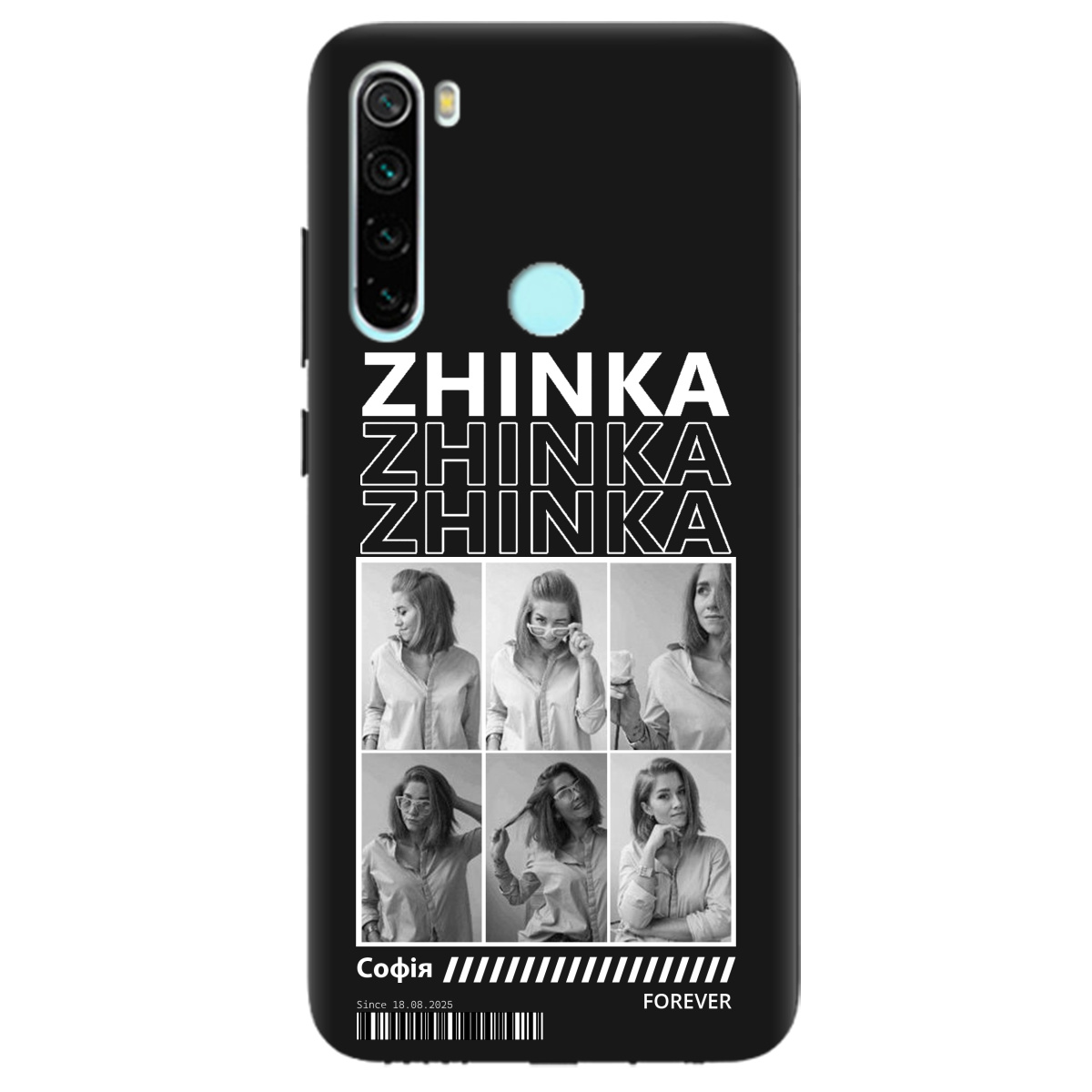 Чохол для Xiaomi Redmi Note 8T чорний матовий soft touch Zhinka (з вашими фото) - фото 1 - Чохли для телефонів