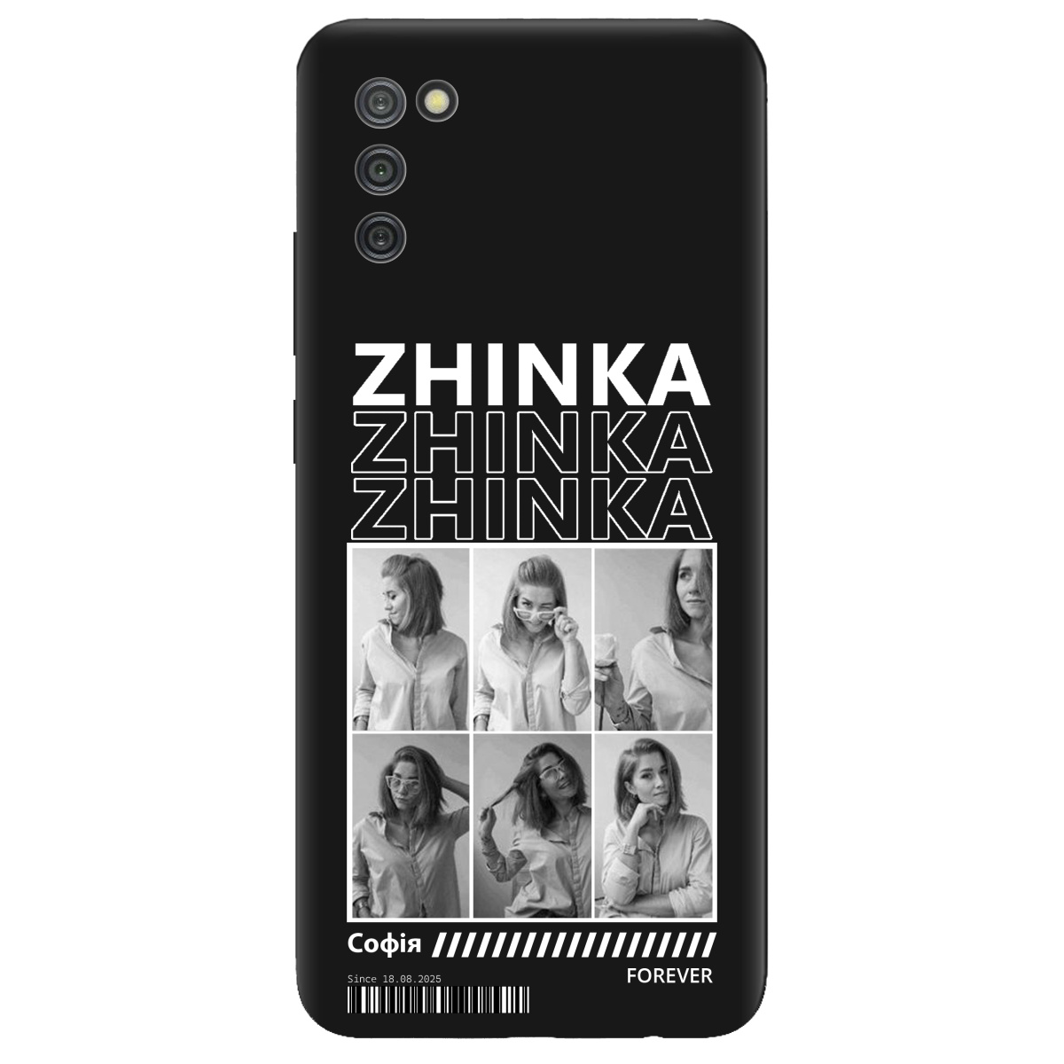 Чехол для Samsung Galaxy A02s черный матовый soft touch Zhinka (с вашими фото) - фото 1 Чехол для Samsung Galaxy A02s черный матовый soft touch Zhinka (с вашими фото) - фото 1 - Чехлы для телефонов