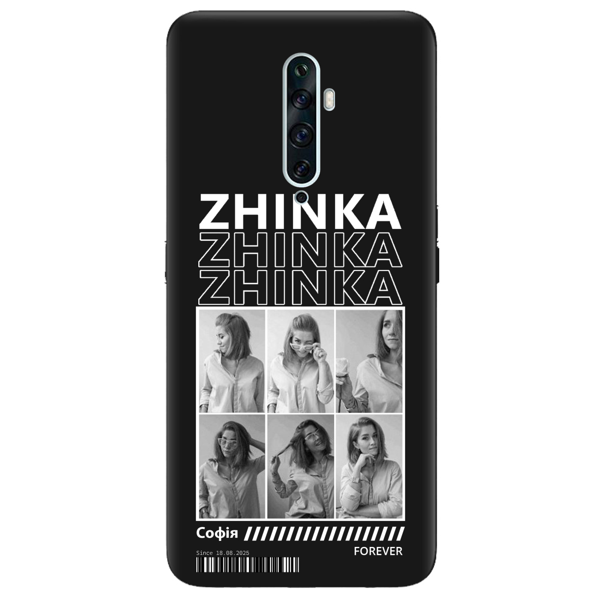 Чохол для Oppo Reno 2 чорний матовий soft touch Zhinka (з вашими фото) - фото 1 Чохол для Oppo Reno 2 чорний матовий soft touch Zhinka (з вашими фото) - фото 1 - Чохли для телефонів