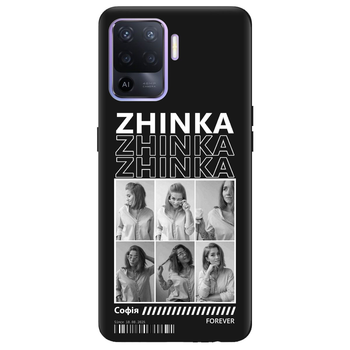 Чохол для Oppo Reno 5 Lite чорний матовий soft touch Zhinka (з вашими фото) - фото 1 Чохол для Oppo Reno 5 Lite чорний матовий soft touch Zhinka (з вашими фото) - фото 1 - Чохли для телефонів