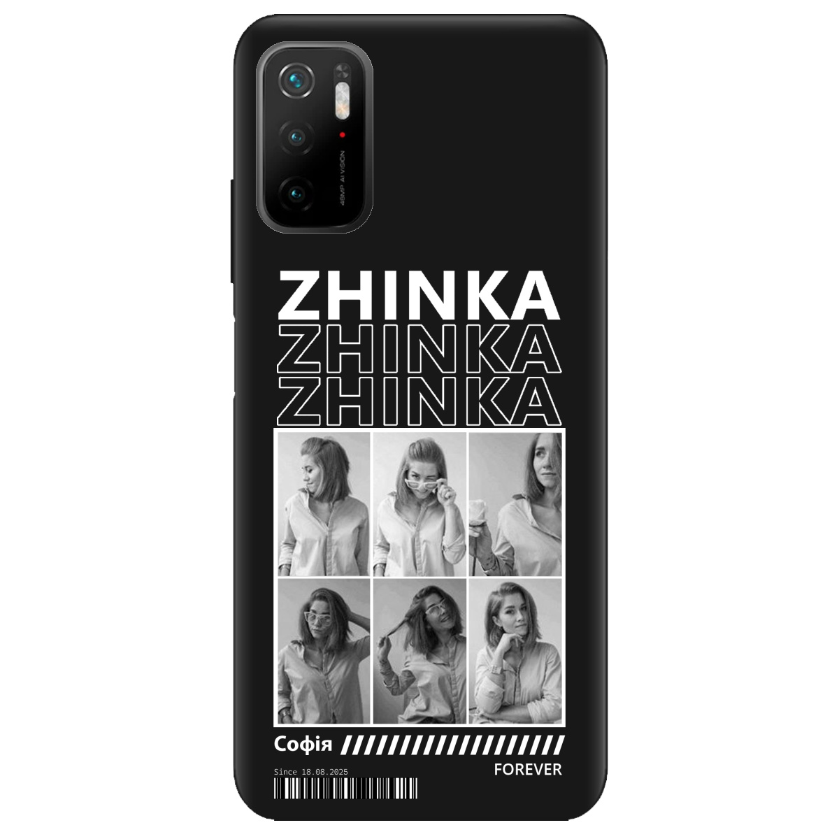 Чехол для Xiaomi Poco M3 Pro черный матовый soft touch Zhinka (с вашими фото) - фото 1 - Чехлы для телефонов