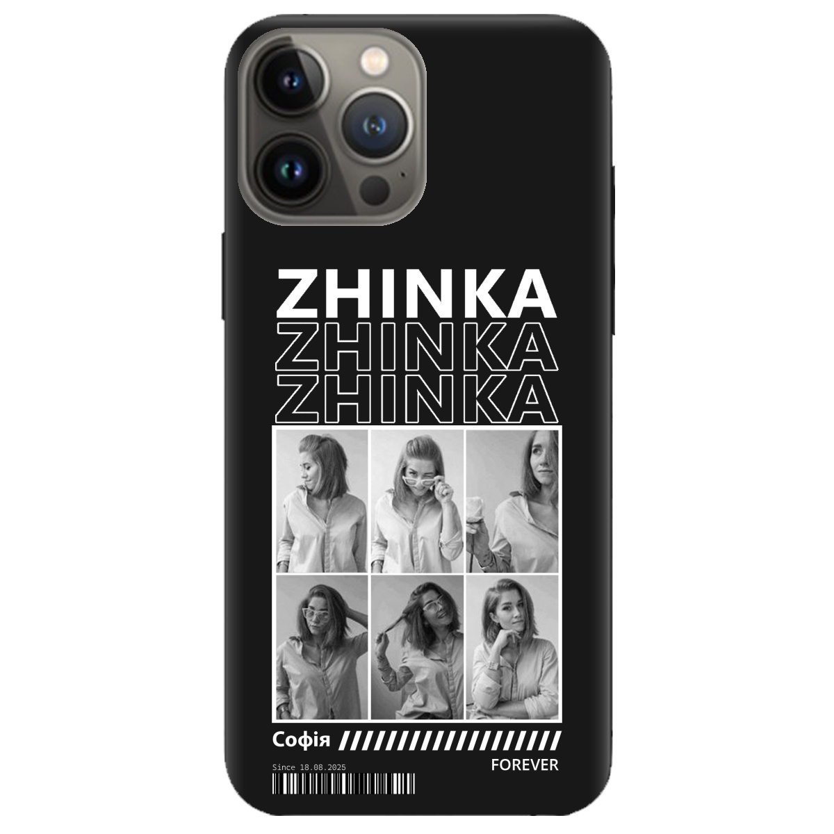 Чохол для Apple iPhone 13 Pro чорний матовий soft touch Zhinka (з вашими фото) - фото 1 Чохол для Apple iPhone 13 Pro чорний матовий soft touch Zhinka (з вашими фото) - фото 1 - Чохли для телефонів