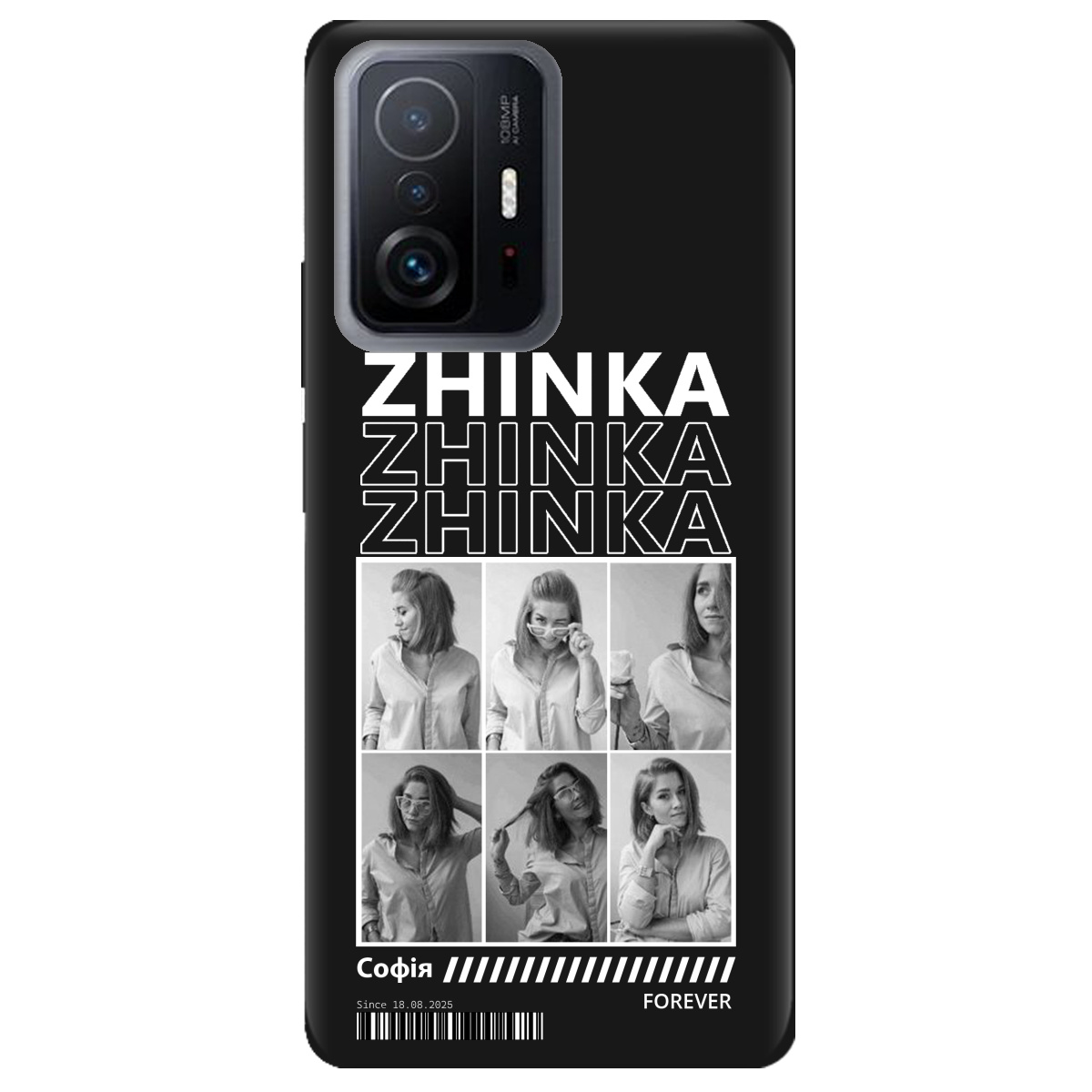 Чехол для Xiaomi 11T черный матовый soft touch Zhinka (с вашими фото) - фото 1 - Чехлы для телефонов