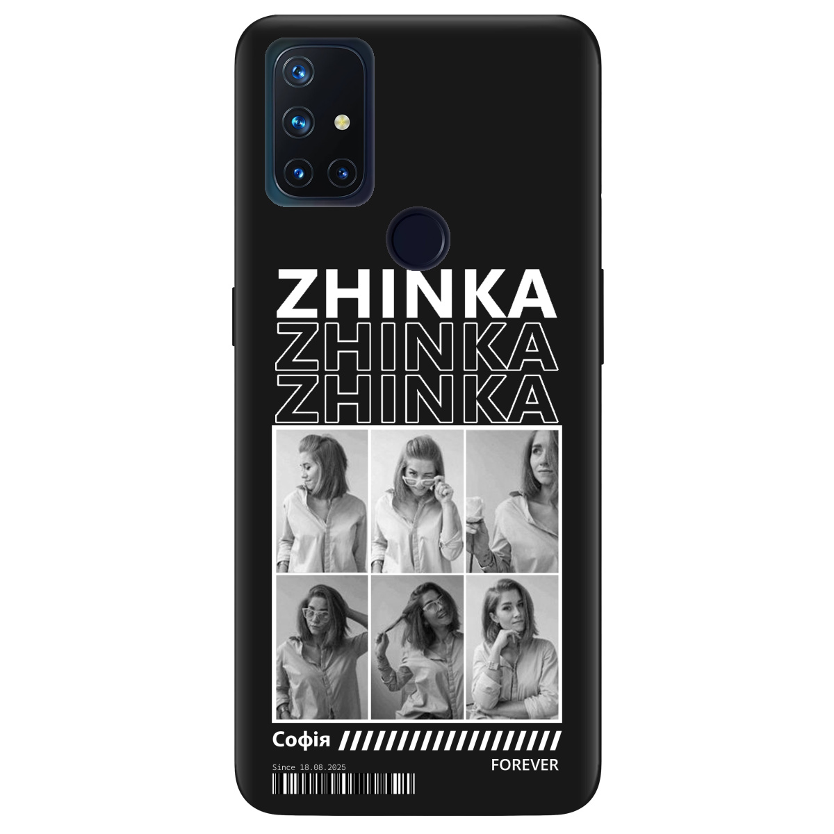 Чехол для OnePlus Nord N10 5G черный матовый soft touch Zhinka (с вашими фото) - фото 1 - Чехлы для телефонов