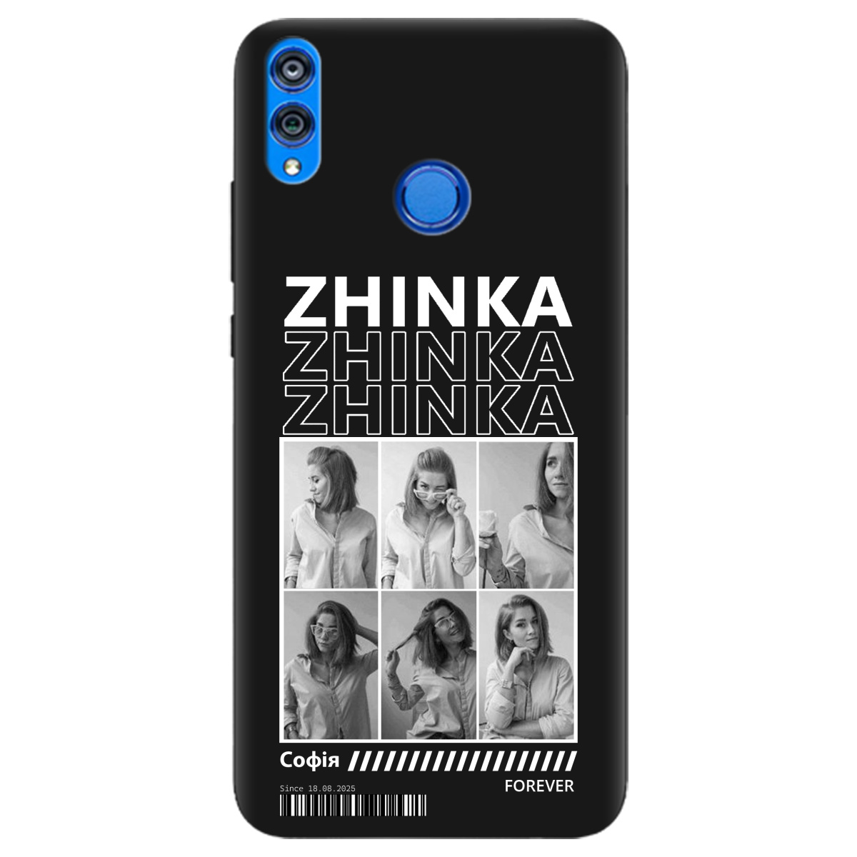Чохол для Huawei Honor 8x чорний матовий soft touch Zhinka (з вашими фото) - фото 1 - Чохли для телефонів