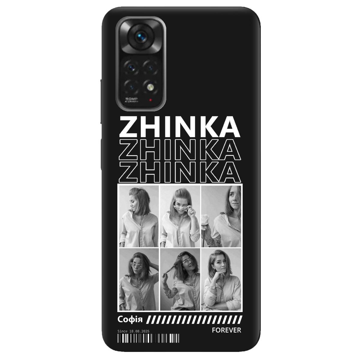 Чехол для Xiaomi Redmi Note 11 черный матовый soft touch Zhinka (с вашими фото) - фото 1 Чехол для Xiaomi Redmi Note 11 черный матовый soft touch Zhinka (с вашими фото) - фото 1 - Чехлы для телефонов