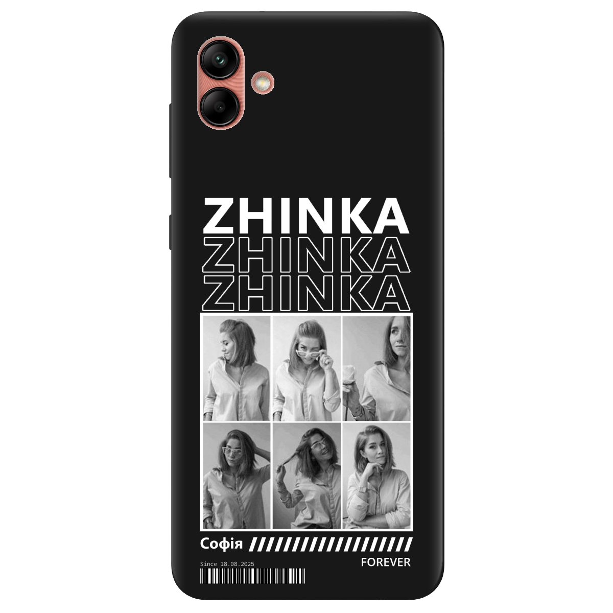 Чохол для Samsung Galaxy A04 чорний матовий soft touch Zhinka (з вашими фото) - фото 1 - Чохли для телефонів