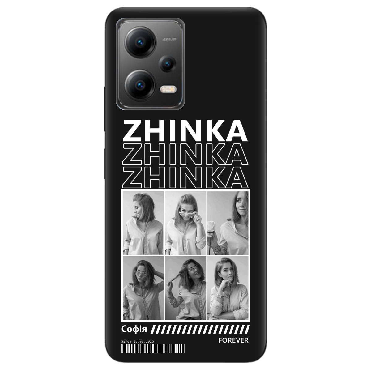 Чехол для Xiaomi Poco X5 5G черный матовый soft touch Zhinka (с вашими фото) - фото 1 - Чехлы для телефонов