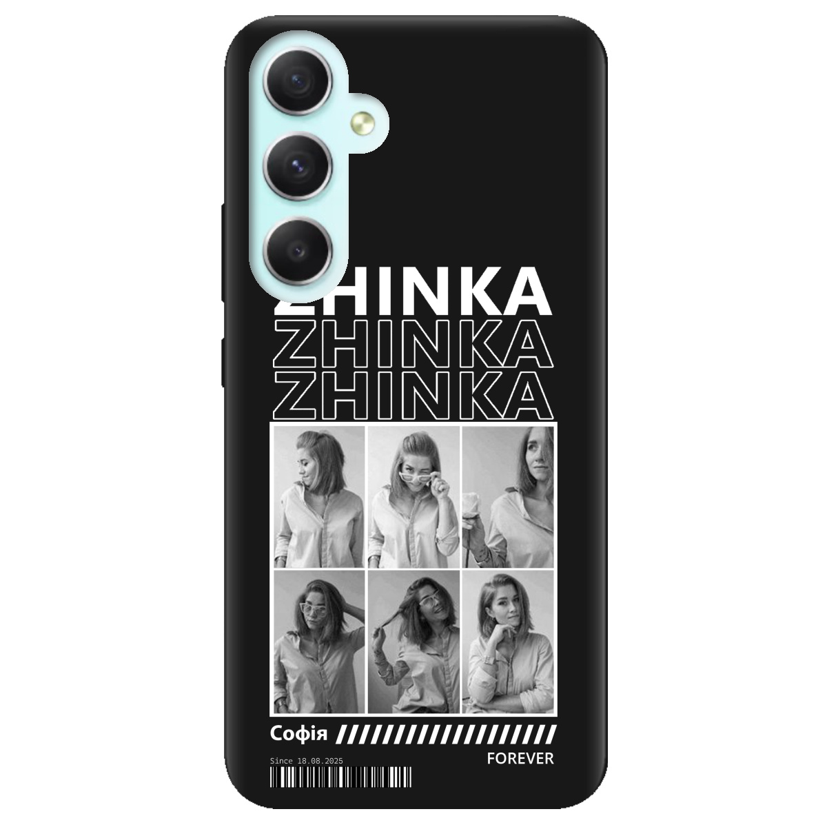 Чохол для Samsung Galaxy A34 чорний матовий soft touch Zhinka (з вашими фото) - фото 1 - Чохли для телефонів