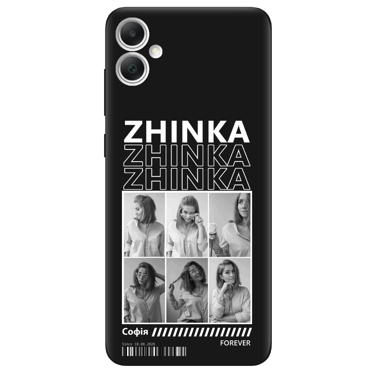 Чехол для Samsung Galaxy A05 черный матовый soft touch Zhinka (с вашими фото) - фото 1 - Чехлы для телефонов