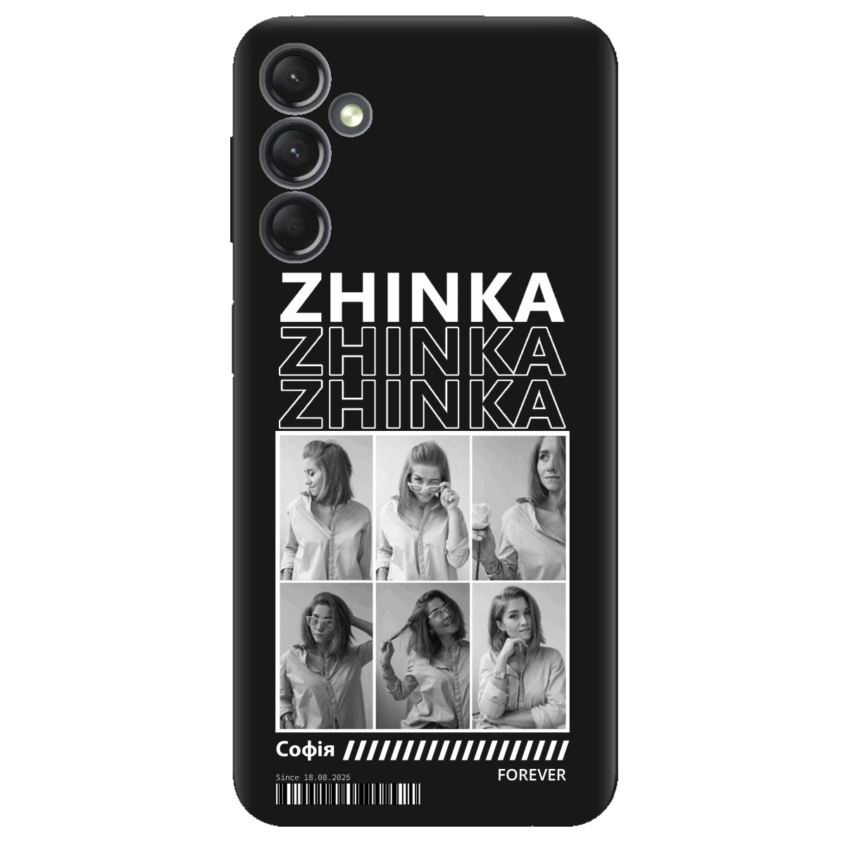 Чехол для Samsung Galaxy A25 черный матовый soft touch Zhinka (с вашими фото) - фото 1 - Чехлы для телефонов