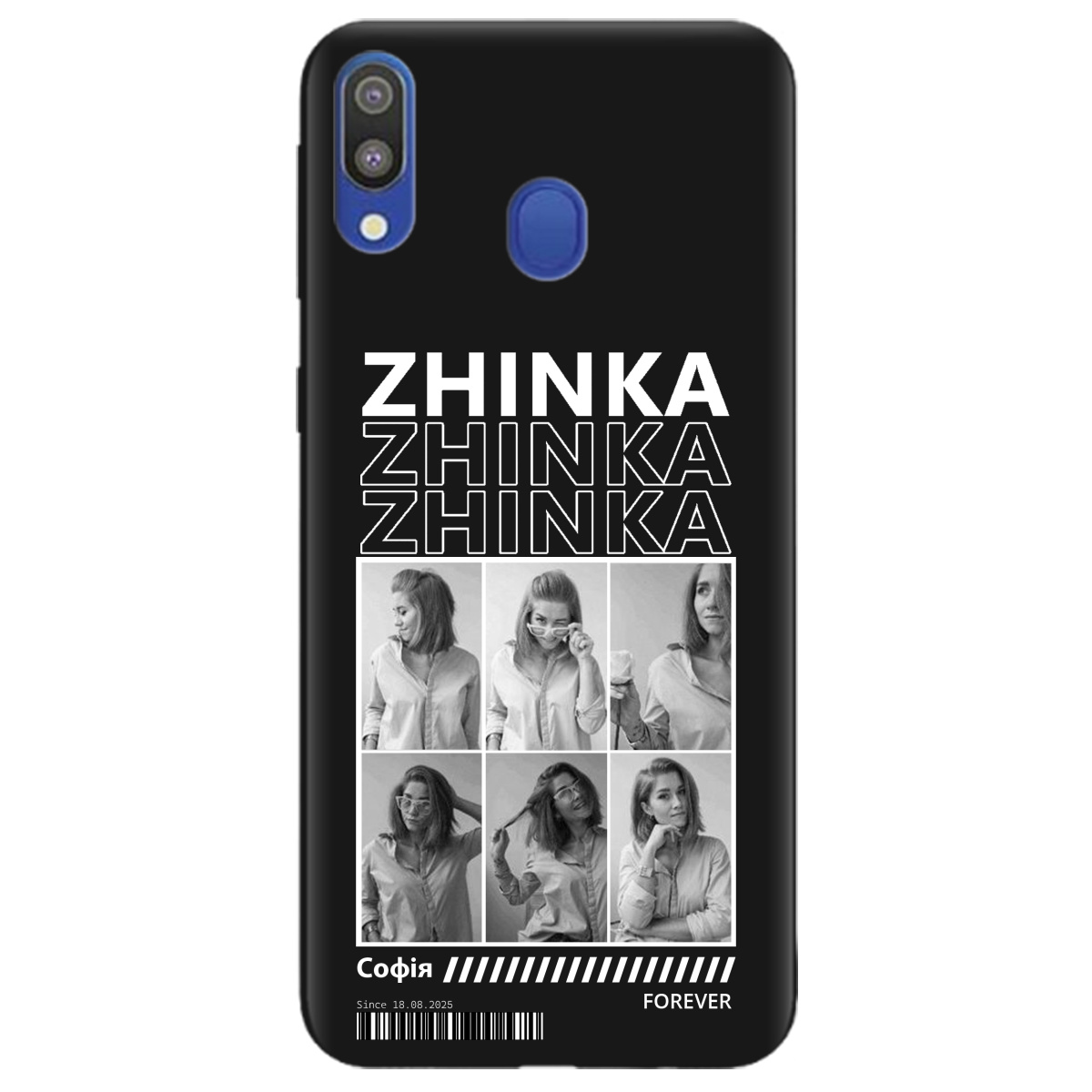 Чохол для Samsung Galaxy A20e чорний матовий soft touch Zhinka (з вашими фото) - фото 1 - Чохли для телефонів