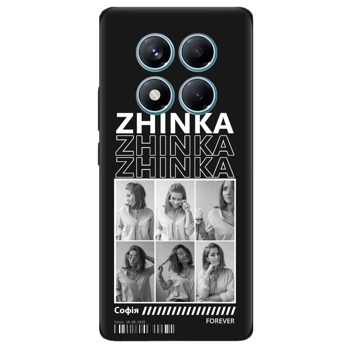 Чохол для Xiaomi Redmi Note 14 Pro 4G чорний матовий soft touch Zhinka (з вашими фото) - фото 1 - Чохли для телефонів