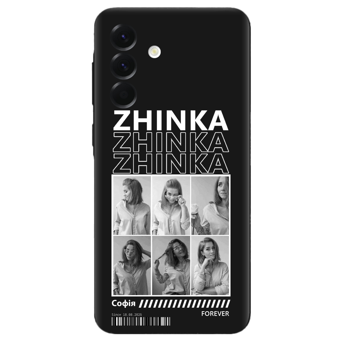 Чехол для Samsung Galaxy A56 5G черный матовый soft touch Zhinka (с вашими фото) - фото 1 - Чехлы для телефонов