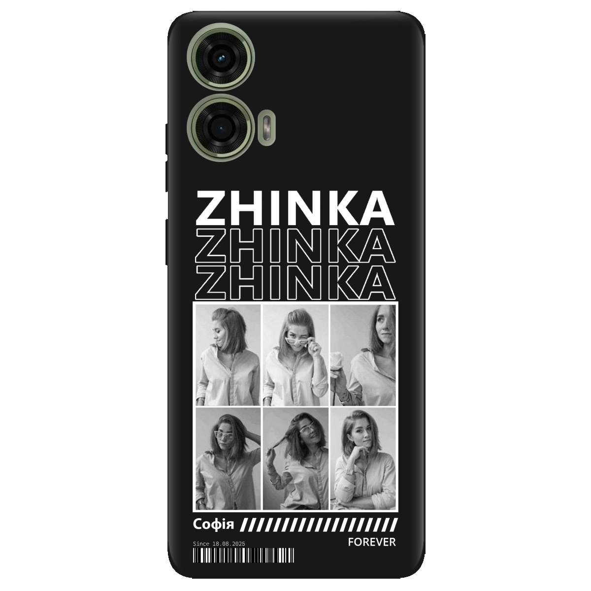 Чехол для Motorola G24 / G04 / E14 черный матовый soft touch Zhinka (с вашими фото) - фото 1 - Чехлы для телефонов