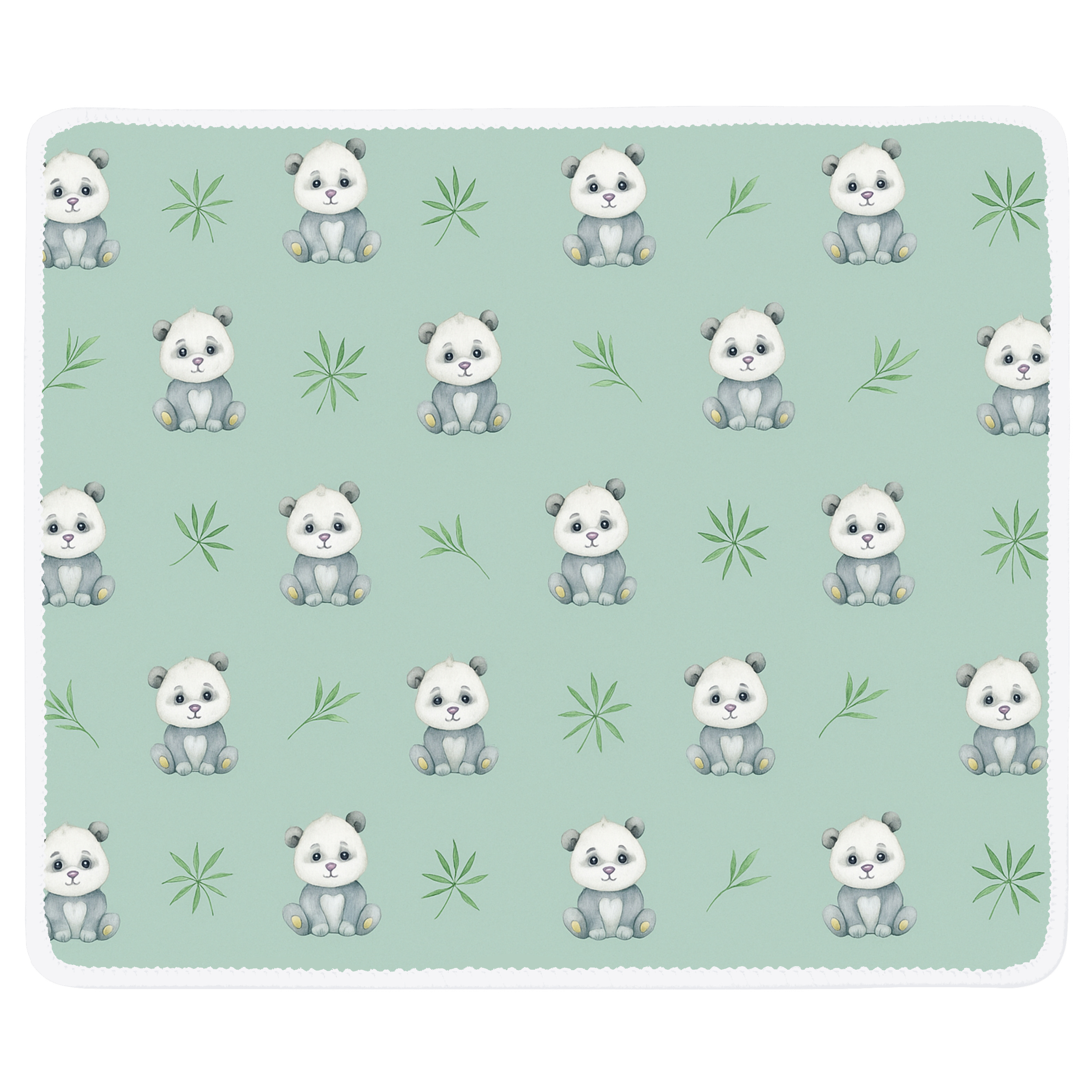 Коврик для мыши с белым оверлоком (24*20 см) Милая панда - фото 1 - Коврики для мыши