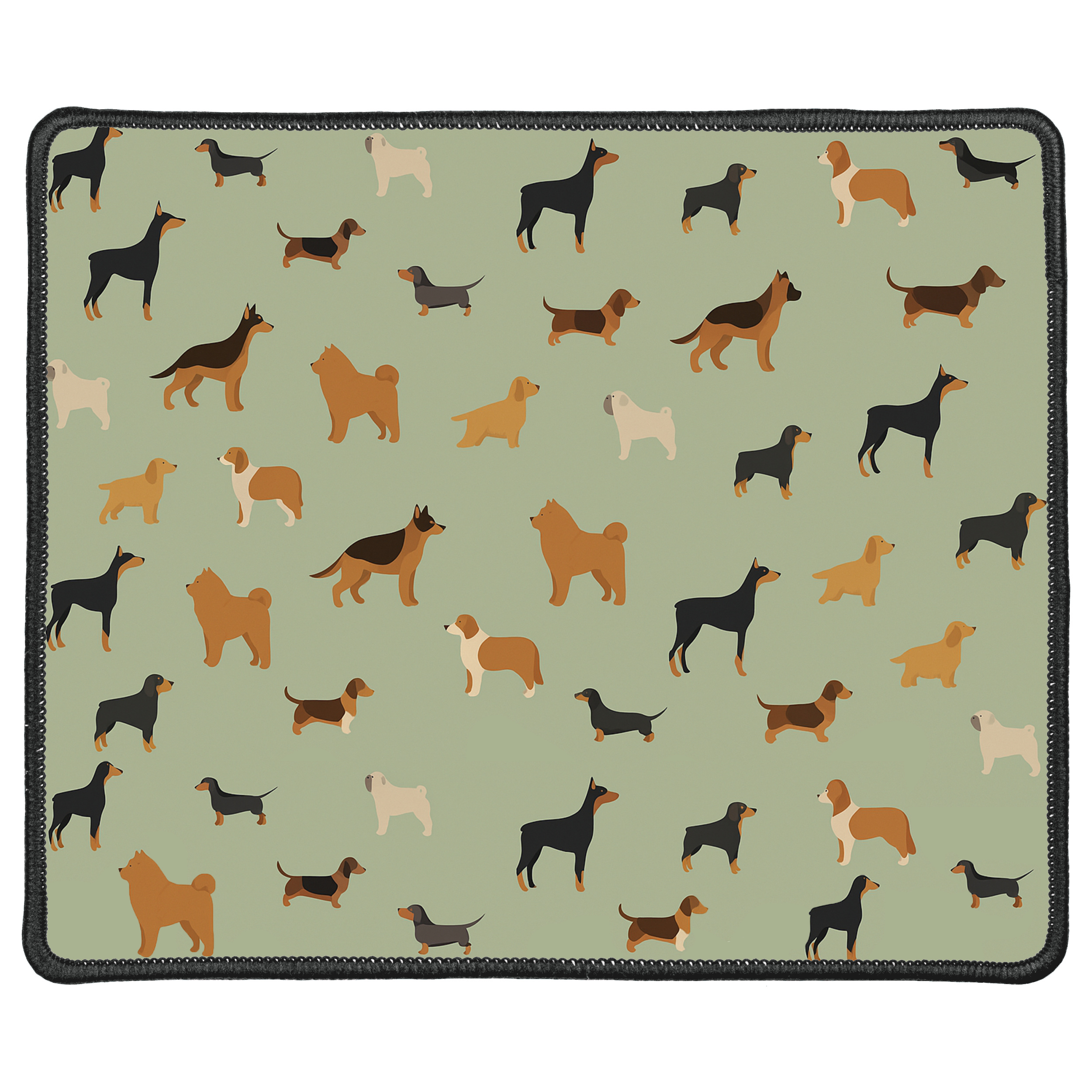 Коврик для мыши с чёрным оверлоком (24*20 см) Хвостатые друзья - фото 1 - Коврики для мыши