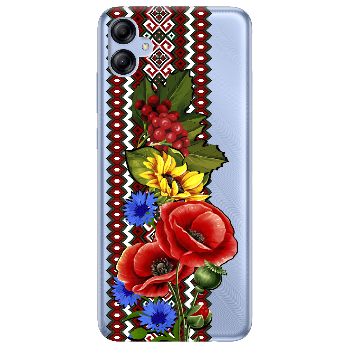 Чехол для Samsung Galaxy A04e прозрачный Ukraine ornament - фото 1 - Чехлы для телефонов