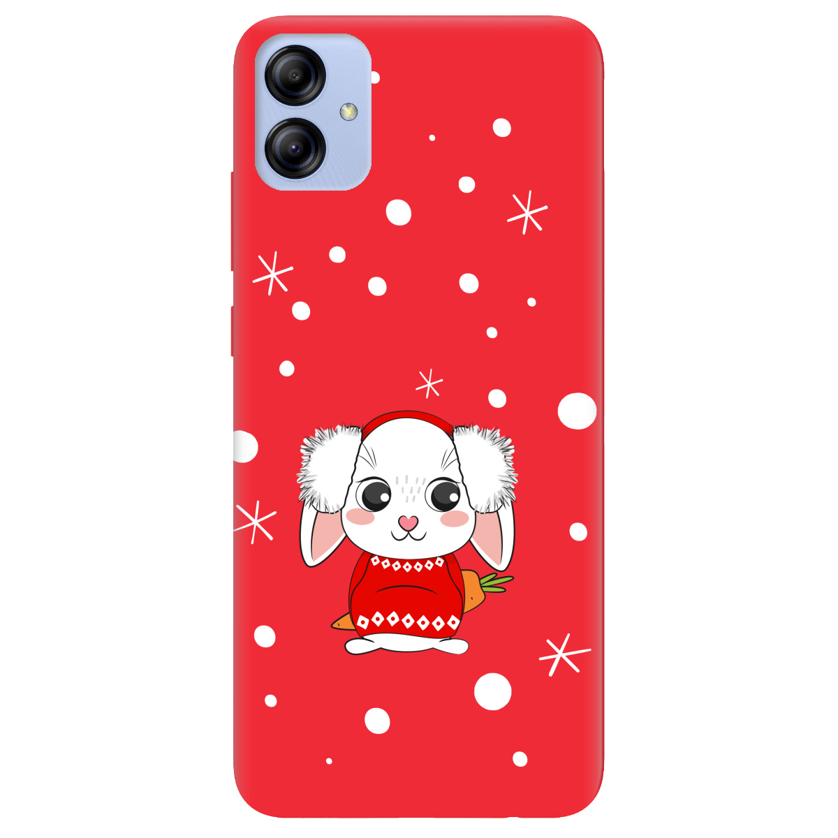 Чохол для Samsung Galaxy A04e яскраво-червоний матовий soft touch My bunny - фото 1 - Чохли для телефонів