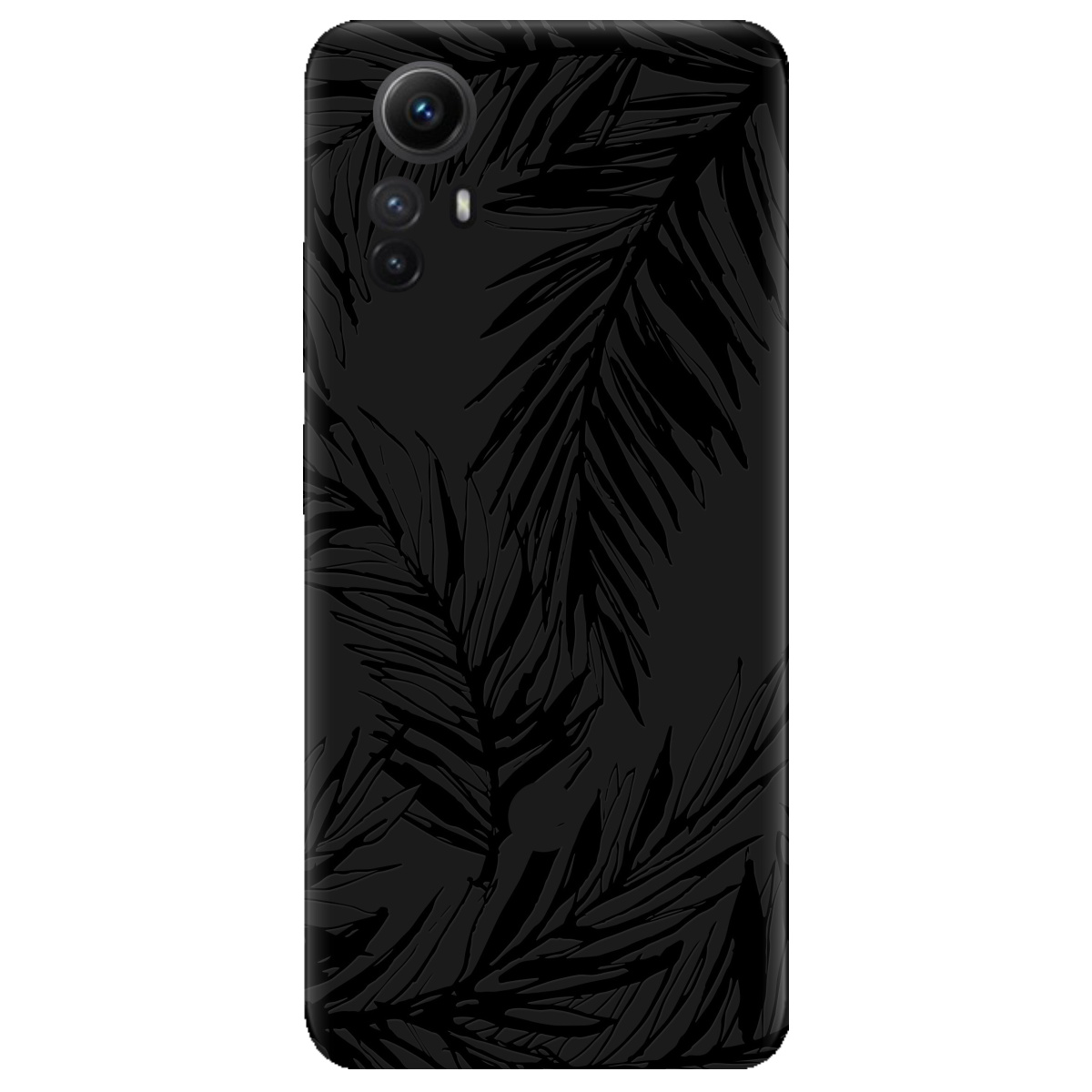 Чехол для Xiaomi Redmi Note 12s черный матовый soft touch Tropics - фото 1 - Чехлы для телефонов