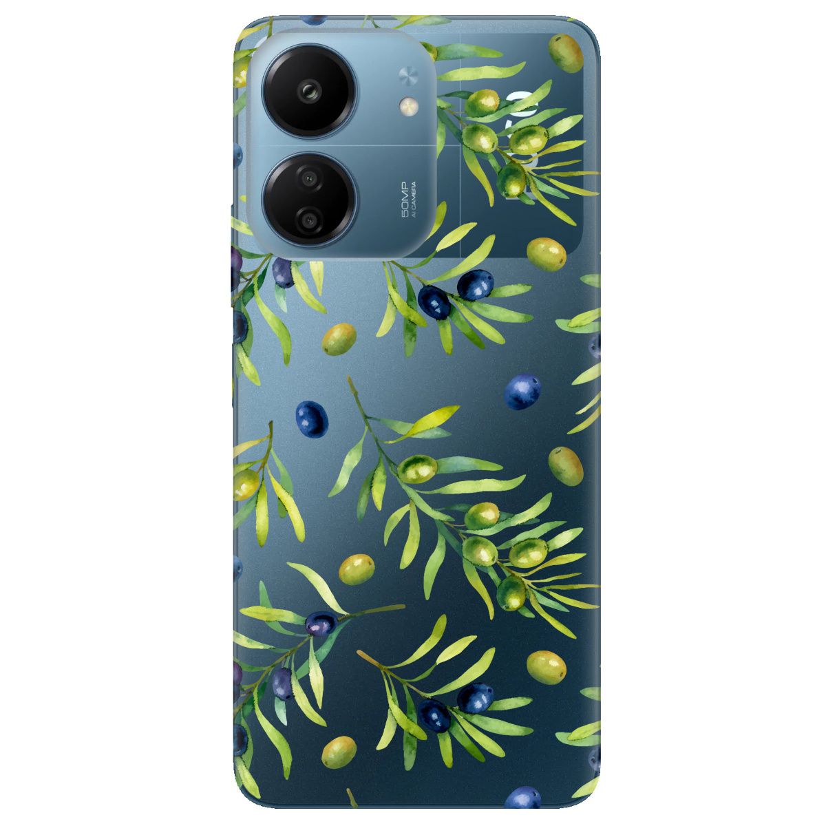 Чехол для Xiaomi Poco C65 прозрачный Olives - фото 1 - Чехлы для телефонов