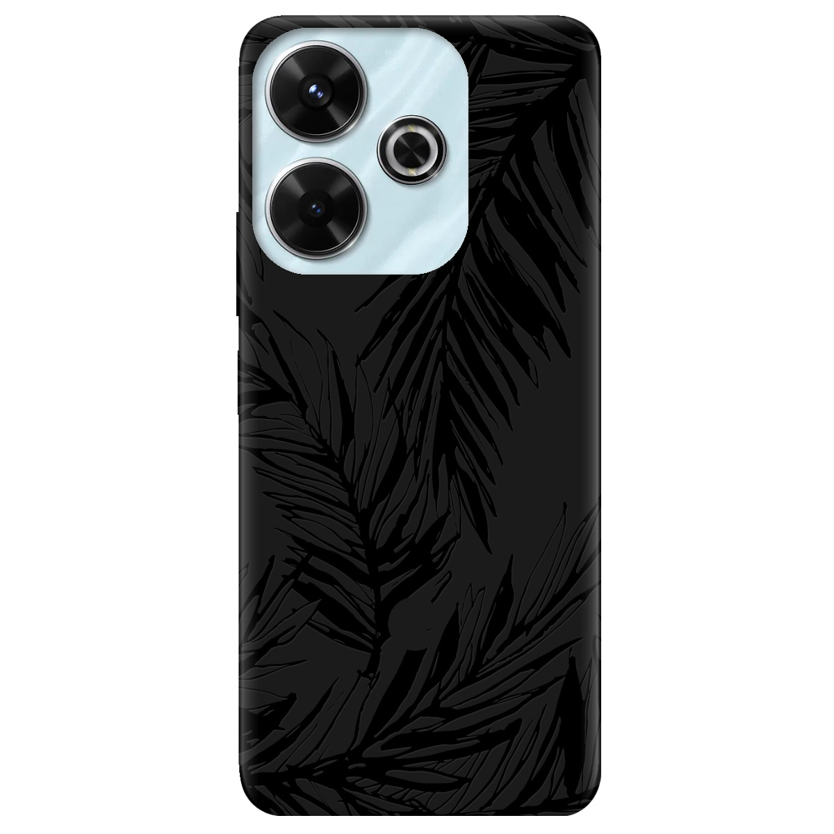 Чехол для Xiaomi Poco M6 4G черный матовый soft touch Tropics - фото 1 - Чехлы для телефонов