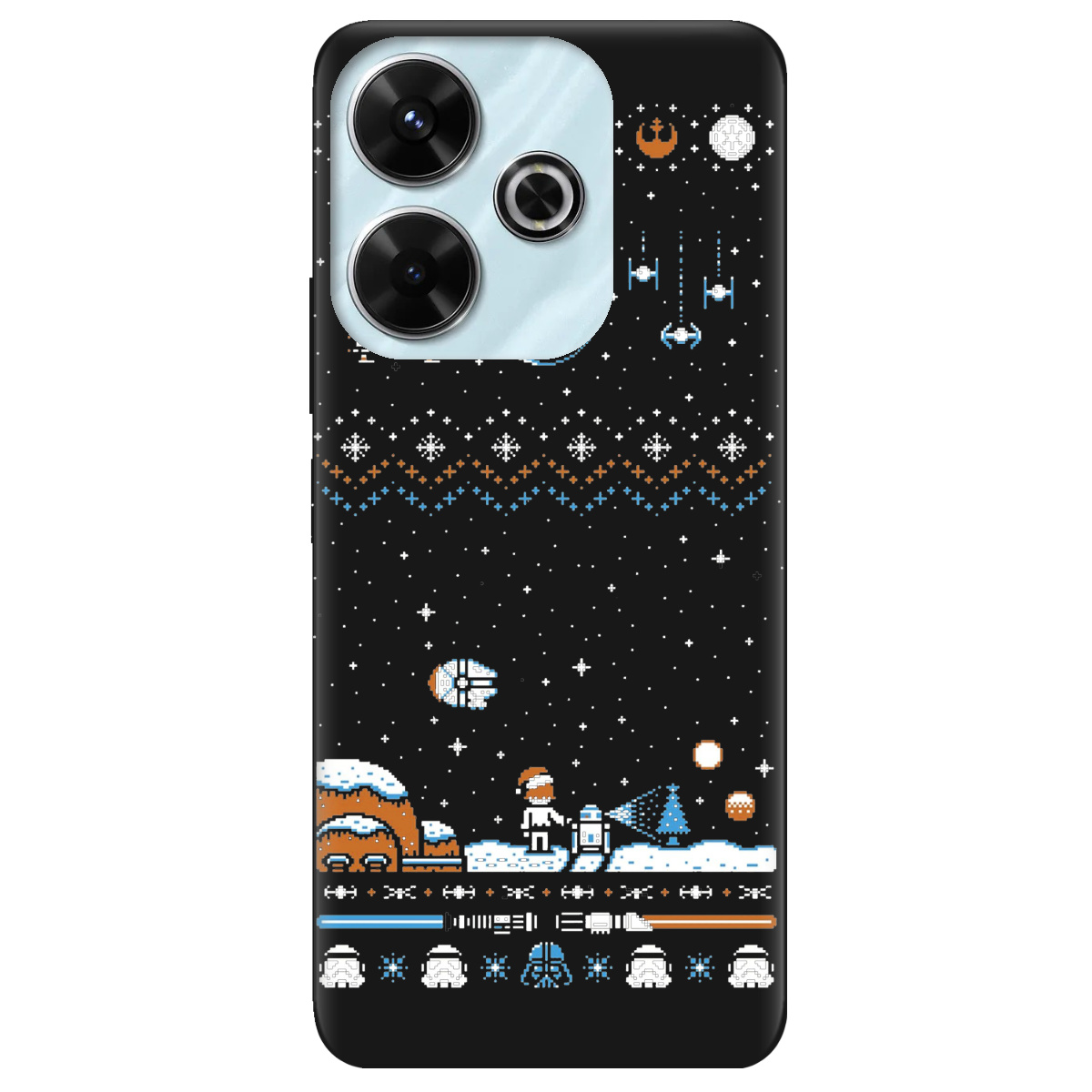 Чехол для Xiaomi Poco M6 4G черный матовый soft touch Star wars - фото 1 - Чехлы для телефонов