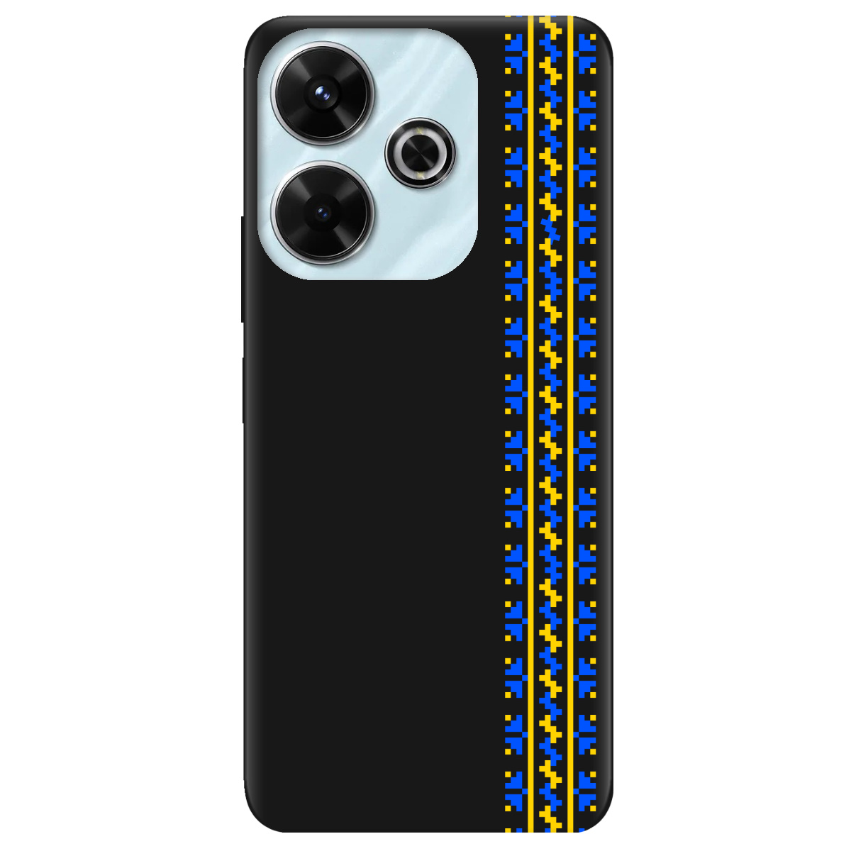 Чохол для Xiaomi Poco M6 4G чорний матовий soft touch Embroidery - фото 1 - Чохли для телефонів