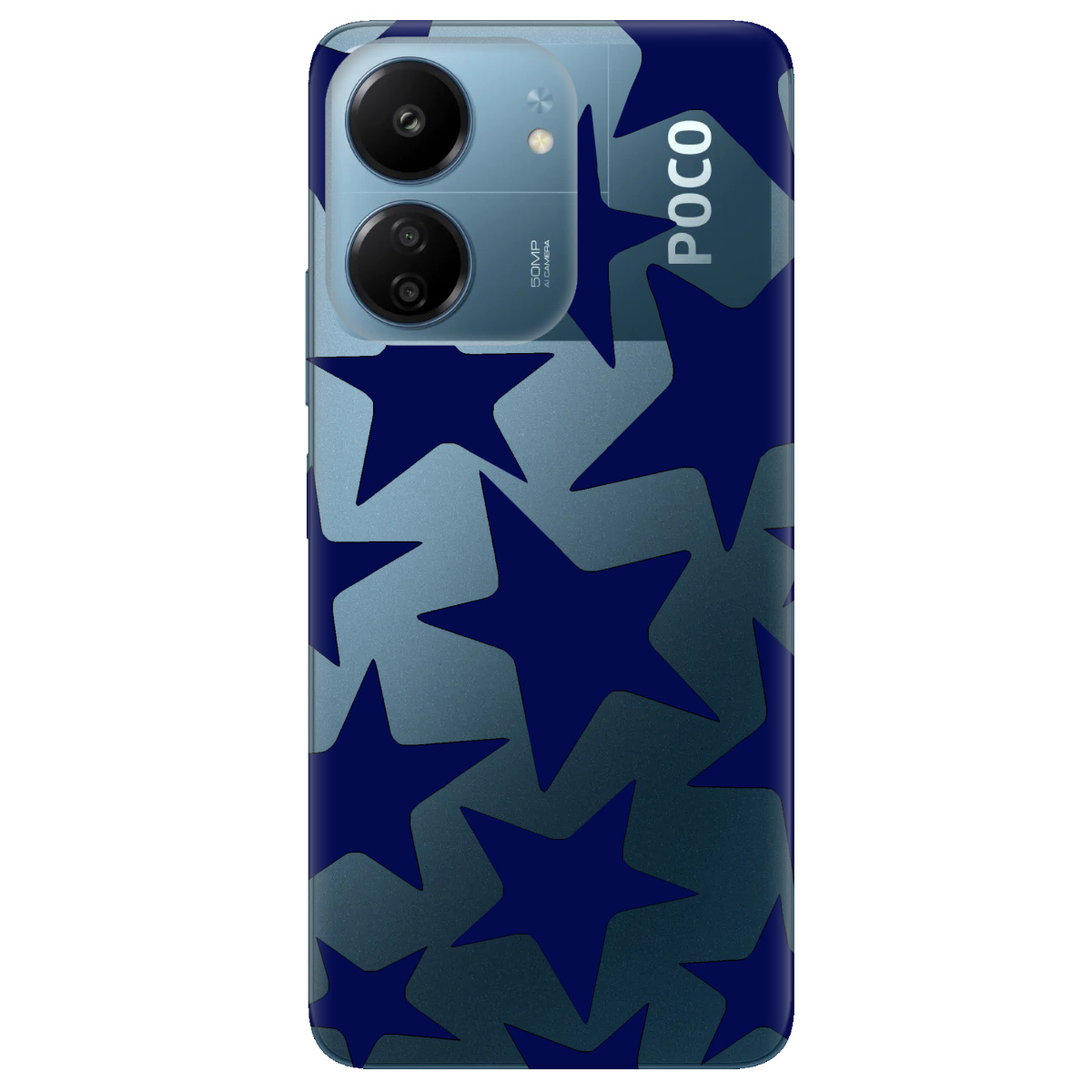 Чехол для Xiaomi Poco C65 прозрачный Blue Star - фото 1 Чехол для Xiaomi Poco C65 прозрачный Blue Star - фото 1 - Чехлы для телефонов