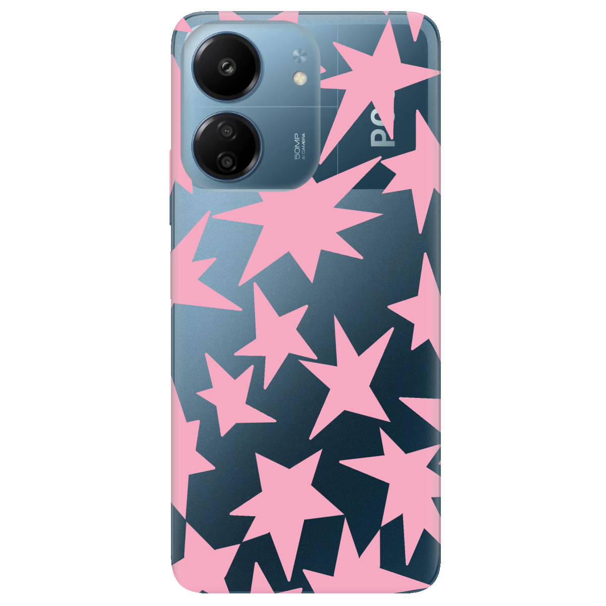 Чохол для Xiaomi Poco C65 прозорий Pink Star - фото 1 - Чохли для телефонів