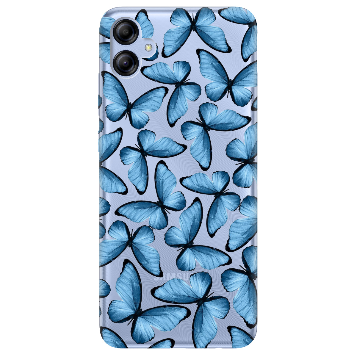 Чехол для Samsung Galaxy A04e прозрачный Blue wings - фото 1 - Чехлы для телефонов