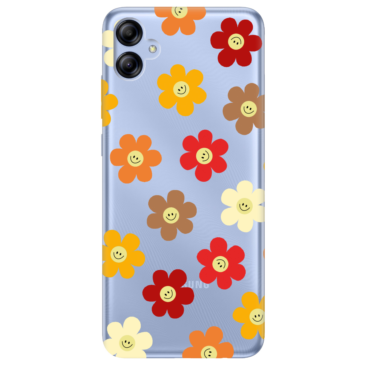 Чехол для Samsung Galaxy A04e прозрачный Smiley Garden - фото 1 Чехол для Samsung Galaxy A04e прозрачный Smiley Garden - фото 1 - Чехлы для телефонов