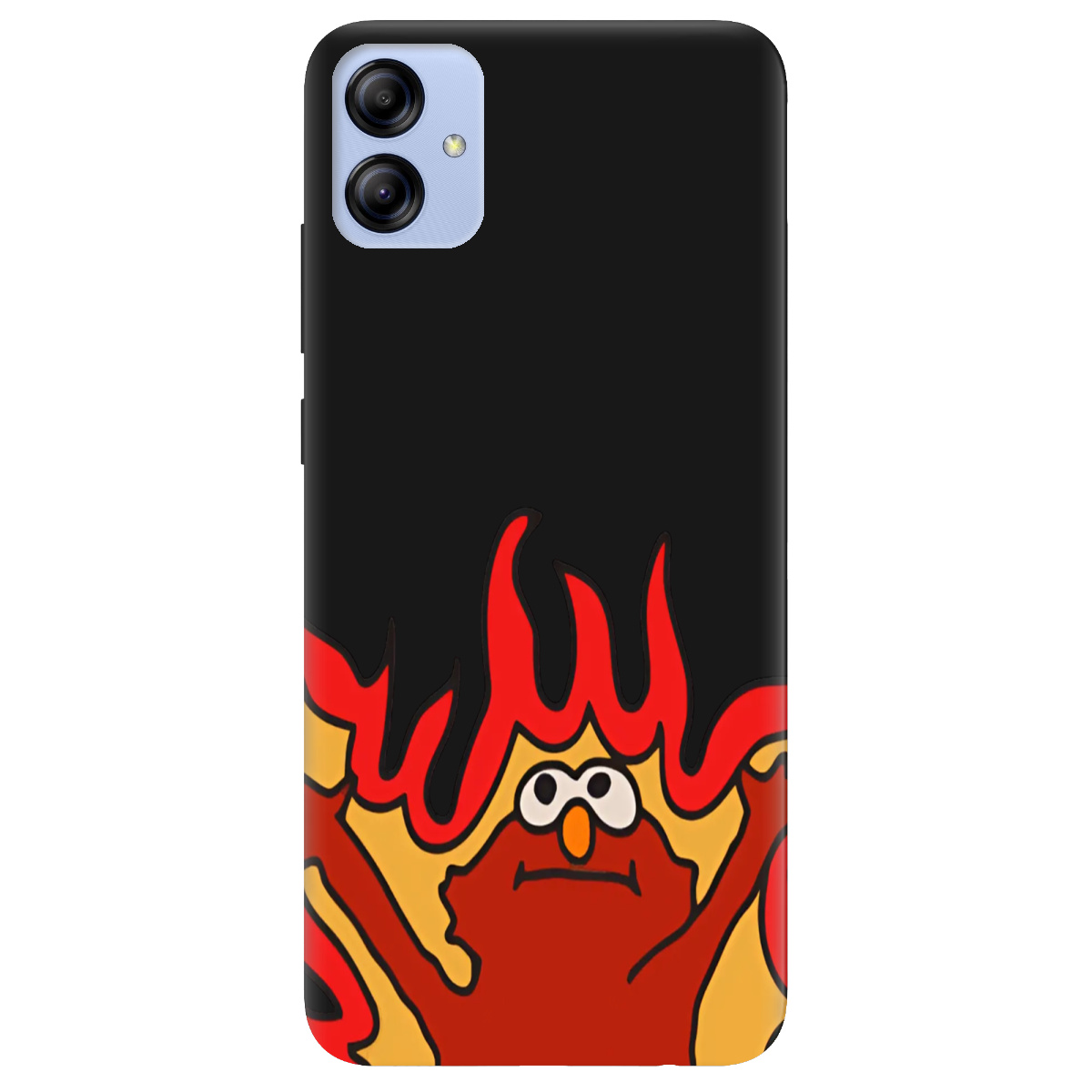 Чехол для Samsung Galaxy A04e черный матовый soft touch Хаос у вогні - фото 1 - Чехлы для телефонов